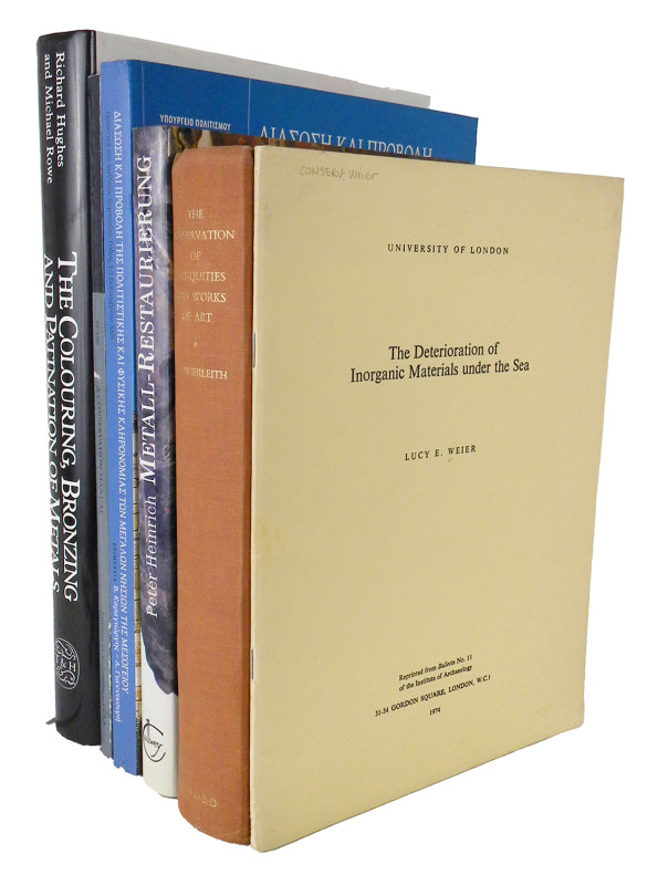 Various. SIX TITLES ON THE CONSERVATION OF ANTIQUITIES AND ARCHAEOLOGICAL MATERI...