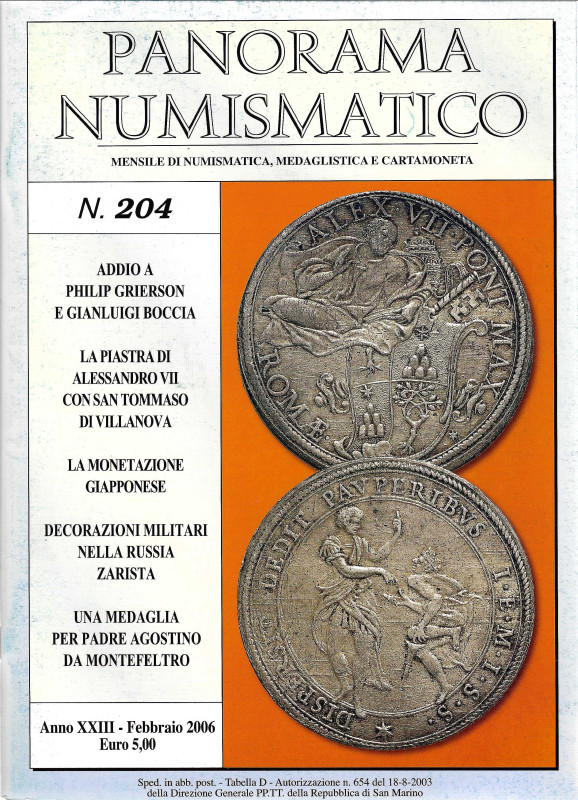 Grigoli, Franco [publisher]. PANORAMA NUMISMATICO. Nos. 18–19, 23, 27–33, 36–37,...
