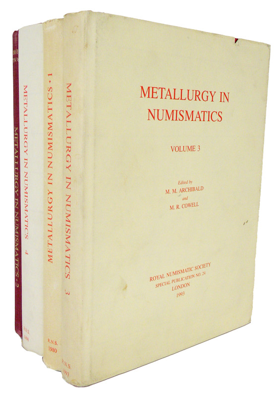 Metcalf, D.M., et al. [editors]. METALLURGY IN NUMISMATICS. VOLUMES 1–4. London,...