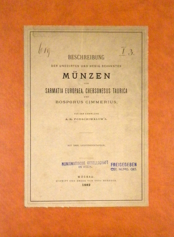 Podschiwalow, A.M. BESCHREIBUNG DER UNEDIRTEN UND WENIG BEKANNTEN MÜNZEN VON SAM...