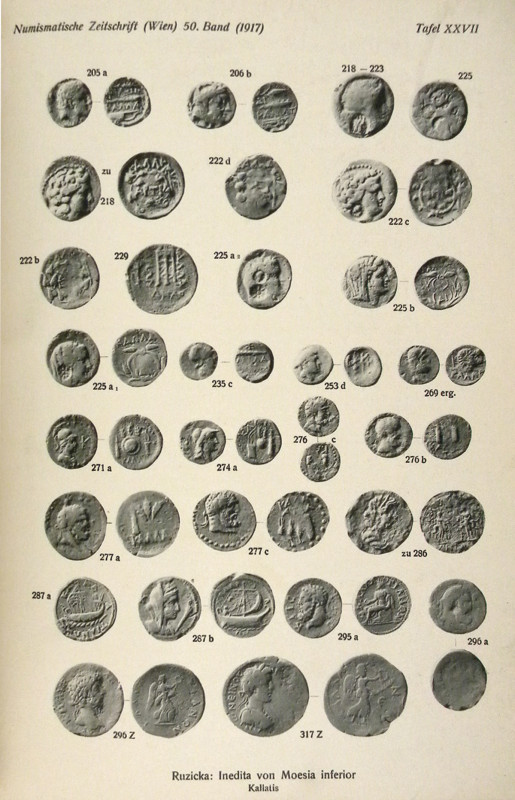 Ruzicka, Leon. INEDITA AUS MOESIA INFERIOR. Wien: Sonderabdruck aus der Numismat...