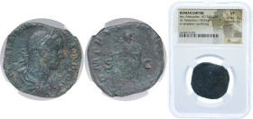 Rome Roman Empire 222 - 235 AE Sestertius - Severus Alexander (Severus Alexander standing left, sacrificing over altar) Bronze Rome Mint 19.6g NGC VF ...