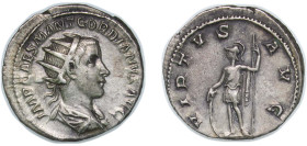 Rome Roman Empire 238 - 239 BI Antoninianus - Gordian III (VIRTVS AVG; Virtus) Billon 4.71g AU RIC IV.3 6 OCRE ric.4.gor_iii.6