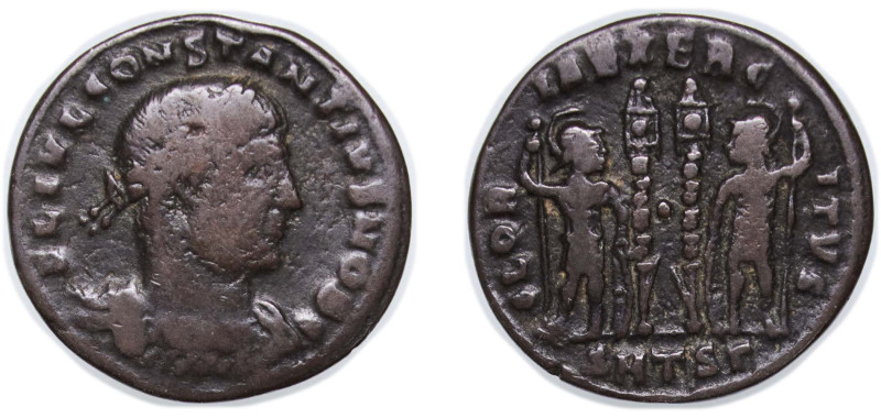 Rome Roman Empire 330-333 SMTSΓ AE Nummus - Constantius II (GLORIA EXERCITVS) Br...