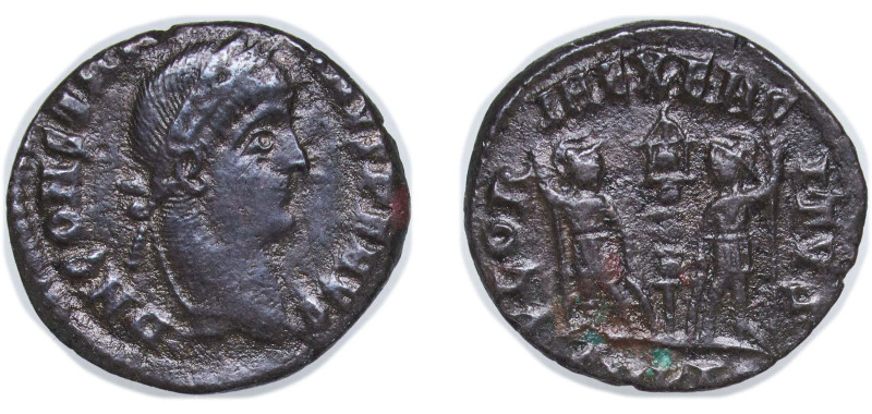 Rome Roman Empire 337 - 341 AE Follis - Constantius II (GLORIA EXERCITVS) Bronze...