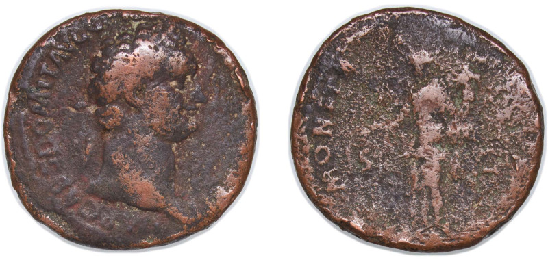 Rome Roman Empire 84 - 96 AE As - Domitian (MONETA AVGVST S C; Moneta) Bronze Ro...