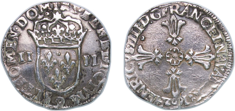 France Kingdom 1602 9 ¼ Ecu - Henri IV (2nd type) Silver (.917) Rennes Mint (319...