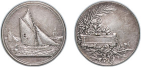 France Republic ND Medal - Régate à la voile Bronze 64.89g XF