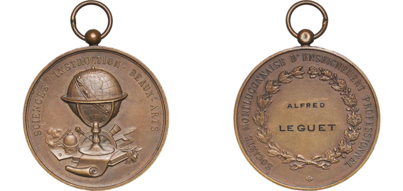 France Republic ND Medal - Sciences, à l'Instruction et aux Beaux-arts Bronze 59...