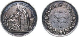 France Second Empire 1865 Marriage Medal Silver (.950) 4.89g AU