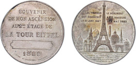 France Third Republic 1889 Token - Eiffel Tower White metal 41.93g AU