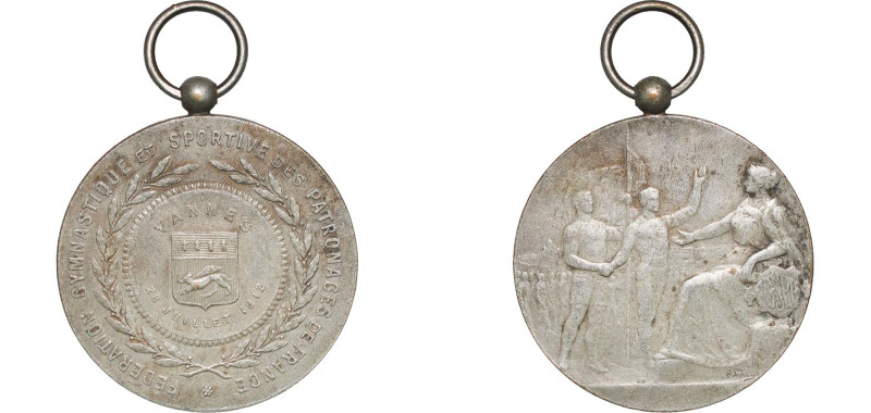 France Third Republic 1912 Medal - fédération gymnastique et sportive des patron...