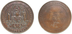 France Third Republic 1914 Medal - Université Catholique de Paris Bronze 145.56g AU