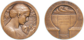 France Third Republic 1937 Medal - Syndicat Professionel des Producteurs d'Energie Electrique Bronze 59.08g UNC