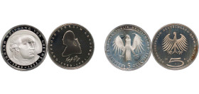 Germany Federal Republic of Germany 1981 - 1982 5 Deutsche Mark (2 Lots) Copper-nickel clad nickel PF