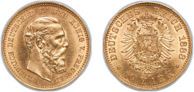 Germany Kingdom of Prussia Second Empire 1888 A 10 Mark - Frederick III Gold (.900) Berlin Mint (876000) 3.99g UNC KM 514 J 247