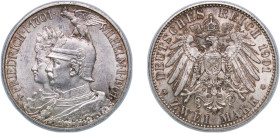 Germany Kingdom of Prussia Second Empire 1901 A 2 Mark - William II (Kingdom of Prussia) Silver (.900) Berlin Mint (2600000) 11.13g UNC KM 525 J 105