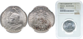 Germany Kingdom of Prussia Second Empire 1901 A 2 Marks - William II (Kingdom of Prussia) Silver (.900) Berlin Mint (2600000) 11.111g NGC MS 62 KM 525...