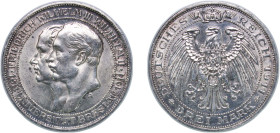 Germany Kingdom of Prussia Second Empire 1911 A 3 Mark - William II (University of Wrocław) Silver (.900) Berlin Mint (400000) 16.68g AU KM 531 J 108