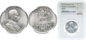 Germany Kingdom of Prussia Second Empire 1913 A 2 Mark - William II (Reign) Silver (.900) Berlin Mint (1500000) 11.111g NGC MS 62 KM 533 J 111