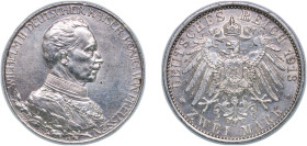 Germany Kingdom of Prussia Second Empire 1913 A 2 Mark - William II (Reign) Silver (.900) Berlin Mint (1500000) 11.1g AU KM 533 J 111