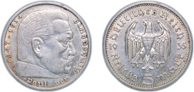 Germany Third Reich 1935 A 5 Reichsmark (Paul von Hindenburg) Silver (.900) Berlin Mint (19324843) 13.89g AU KM 86 AKS 27 J 360 Schön 84