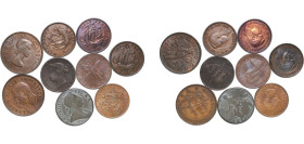 Great Britain United Kingdom 1775 - 1976 Coinage (9 Lots) Copper VF