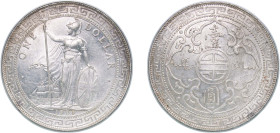 Great Britain United Kingdom 1909 B 1 Dollar (British Trade Dollar) Silver (.900) Bombay Mint (5954218) 26.95g UNC KM T5