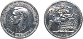 Great Britain United Kingdom 1951 5 Shillings - George VI (Festival of Britain) Copper-nickel (1983500) 28.12g PF KM 880 Sp 4111