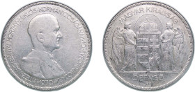 Hungary Kingdom 1930 BP 5 Pengő - Miklós Horthy (Regency) Silver (.640) Budapest Mint (3650000) 24.96g VF KM 512 ÉH 1507 H 2259 Adamo P8