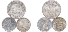 Indonesia Netherlands East Indies Dutch colony 1857 - 1904 Gulden (3 Lots) Silver Utrecht Mint XF