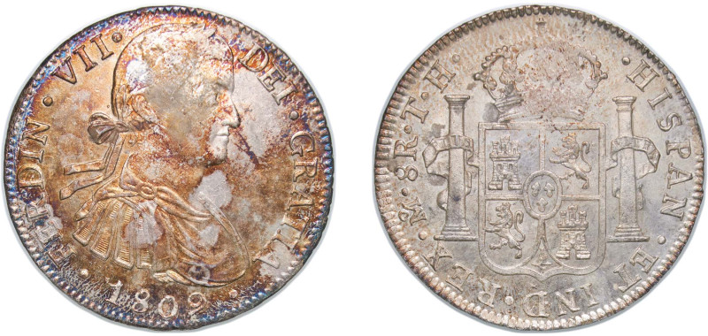 Mexico Spanish colony 1809 Mo TH 8 Reales - Ferdinand VII Silver (.903) Mexico C...