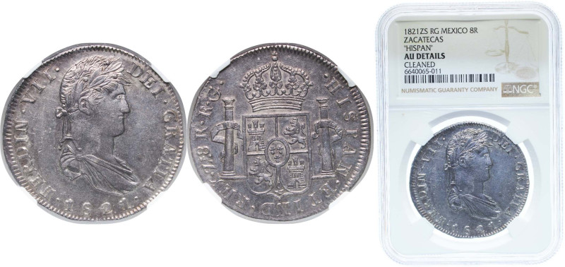 Mexico Spanish colony 1820 Zs RG 8 Reales - Ferdinand VII (Royalist Coinage) Sil...