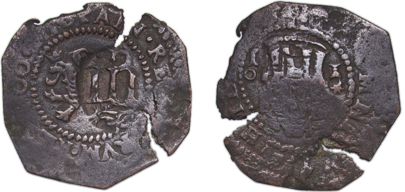 Spain Kingdom 1603 G 4 Maravedis - Philip III (countermarked) Billon Granada Min...