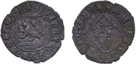 Spain Kingdom of Castile and Leon Kingdom 1471 - 1474 B Blanca - Henry IV (diamond) Billon Burgos Mint 1.2g VF AB 828