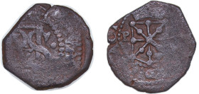Spain Kingdom of Navarre Spanish states 1566 - 1598 Denier - Philip II Copper Pamplona Mint 2.57g VF Cal 836