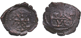 Spain Kingdom of Navarre Spanish states 1621 - 1665 Obol - Philip IV Copper 0.93g VF Cal 1503