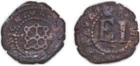 Spain Kingdom of Navarre Spanish states 1622 - 1641 4 Cornados - Philip IV Copper Pamplona Mint 3.39g VF KM 20
