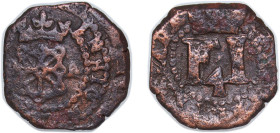 Spain Kingdom of Navarre Spanish states 1622 - 1641 4 Cornados - Philip IV Copper Pamplona Mint 3.89g VF KM 20