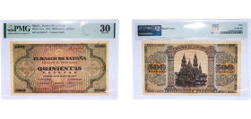 Spain Nationalist Government 1938 500 Pesetas Paper PMG VF 30 Central bent P 114