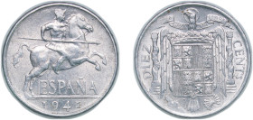 Spain Nationalist Government 1941 10 Centimos (Iberian rider) Aluminium (247981000) 1.85g AU KM 766