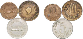 Spain Nationalist Government 1951 Token - Canet de Mar (3 Lots) VF