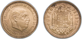Spain Nationalist Government 1963 *19-66 1 Peseta - Francisco Franco Aluminium bronze Madrid Mint 3.54g UNC KM 775