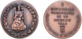 Spain Nationalist Government 1963 Medal - Exposicion parroquial de la Merced Bronze 18.8g UNC