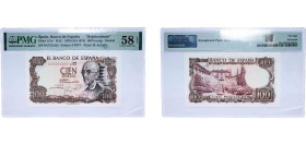 Spain Nationalist Government 1970 100 Pesetas Serie 9A Paper PMG Choice About Unc 58 EPQ P 152