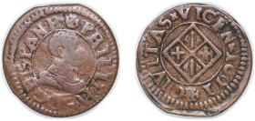 Spain Principality of Catalonia Spanish states 1611 Denier - Philip III Copper Vic Mint 2.08g VF Cal 916