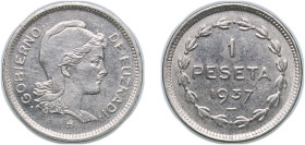 Spain Second Republic 1937 1 Peseta (Euzkadi) Nickel (6000000) 4.07g AU KM 1