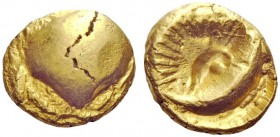 CELTIC COINAGE 
 Bohemia, Boii 
 Stater 1st century BC, AV 6.56 g. Convex surface. Rev. ”Shell” with rays. Castelin 1132. Paulsen 338.
 Small flan ...