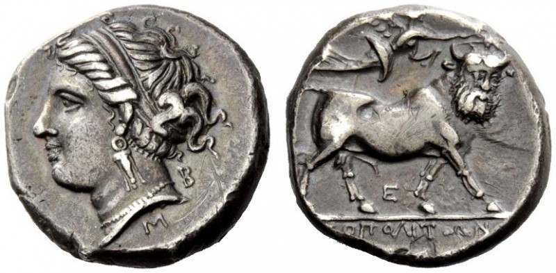 GREEK COINAGE
Neapolis
Didrachm circa 290-270 BC, AR 7.30 g. Diademed head of ...