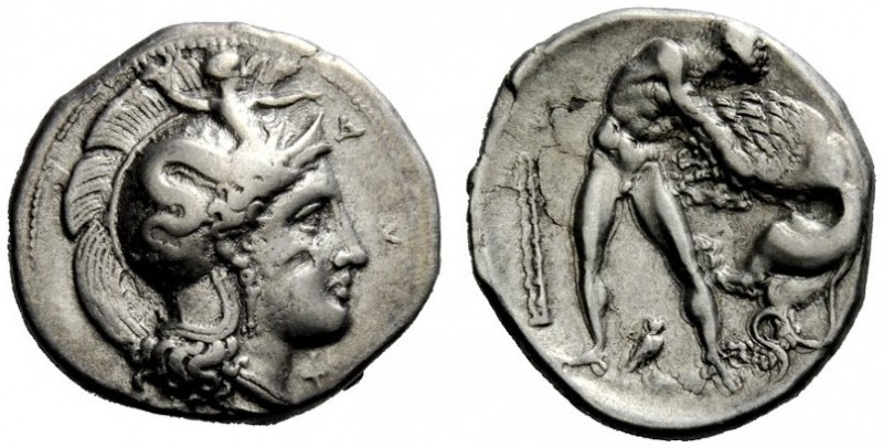 GREEK COINAGE 
 Lucania, Heraclea 
 Nomos circa 390-340 BC, AR 7.89 g. Head of...